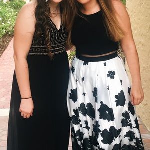 Black and gold maxi dress